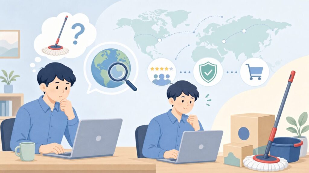 O-Cedarはどこの国のブランド？運営会社と代表モップを解説の要点を表すイラスト