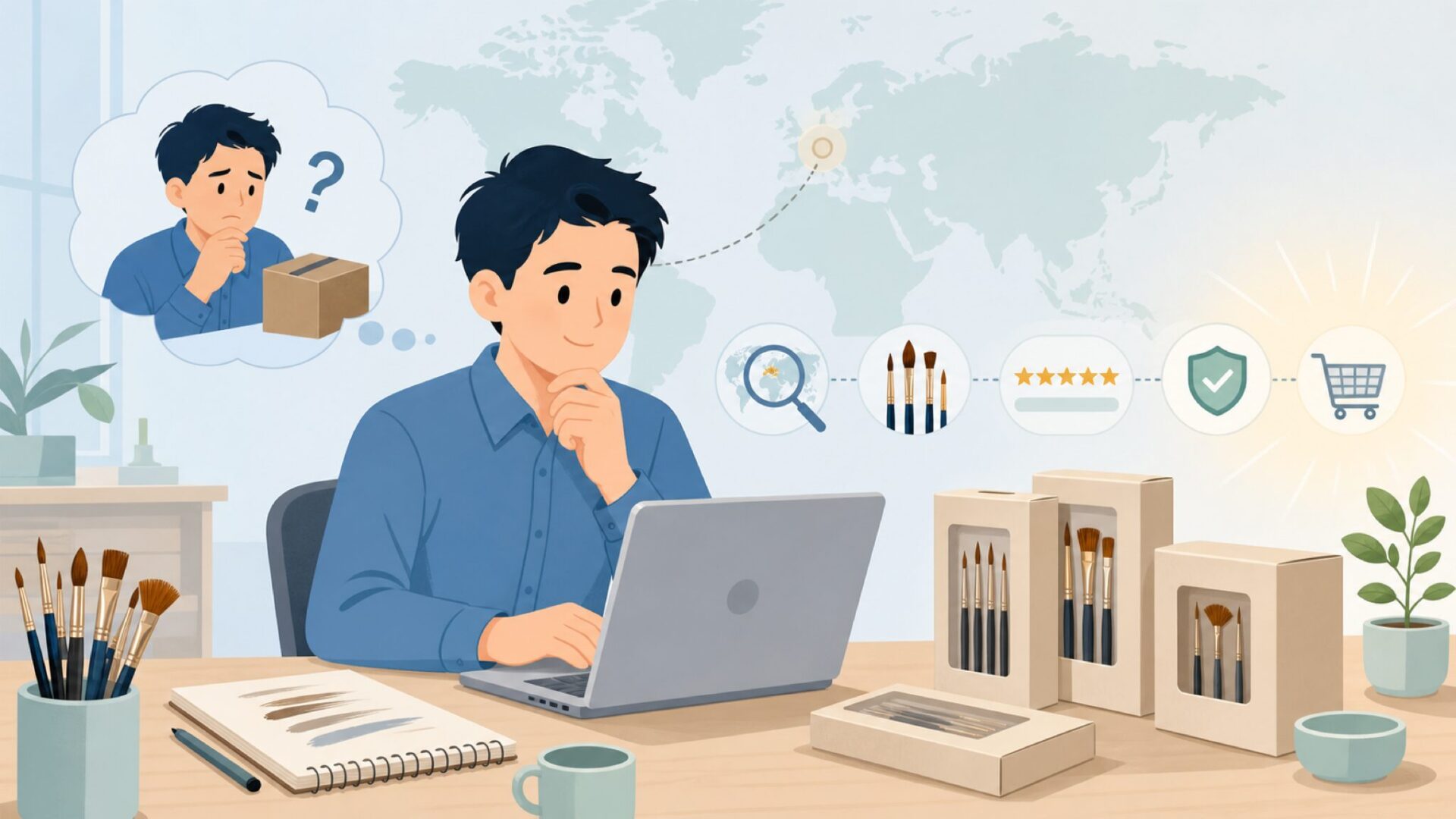 Isabey画材はどこの国？フランス生まれの筆ブランドを解説の要点を表すイラスト