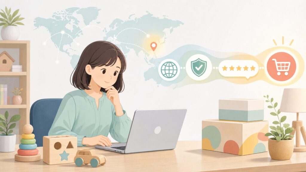 Loveveryはどこの国のおもちゃ？発達に合う設計を徹底解説の要点を表すイラスト