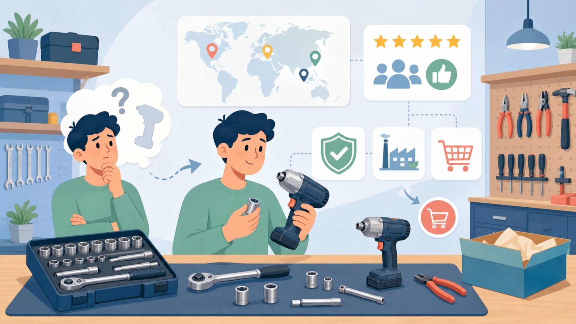 TEKTON Toolsはどこの国?製造国・評判・購入先を解説の要点を表すイラスト