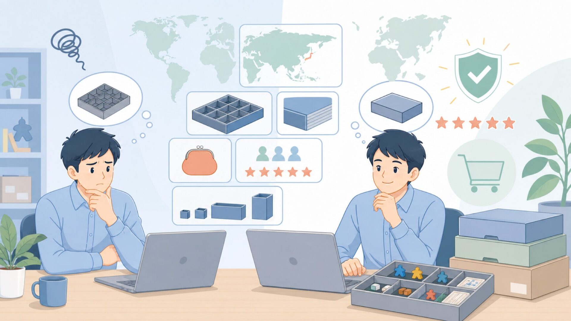 Folded Spaceはどこの国?ボードゲーム収納品を徹底解説の要点を表すイラスト