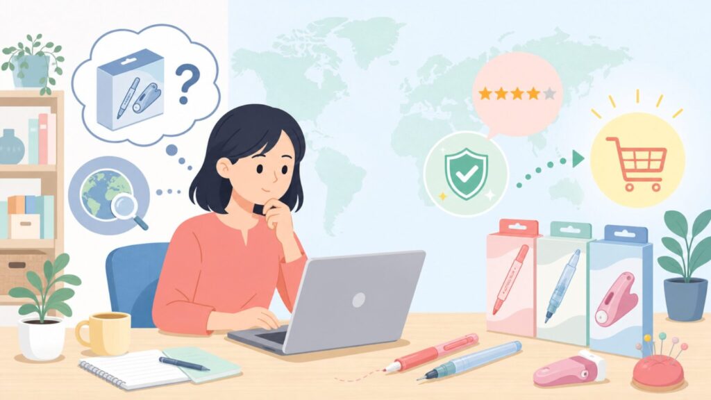 Sewline裁縫道具はどこの国のブランド？特徴と選び方を解説の要点を表すイラスト