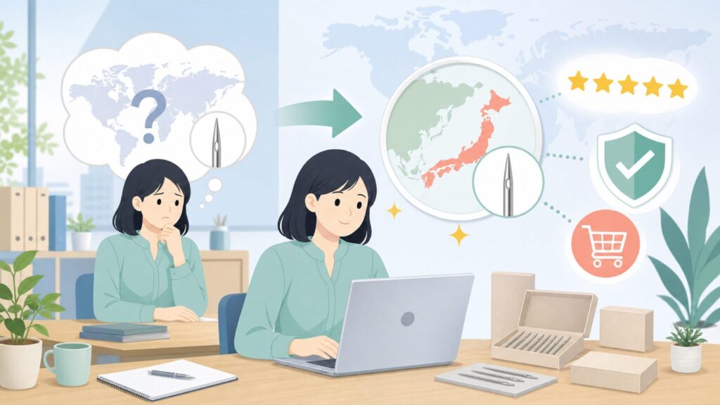 Tulip針はどこの国?広島生まれの日本製メーカーの品質を解説の要点を表すイラスト