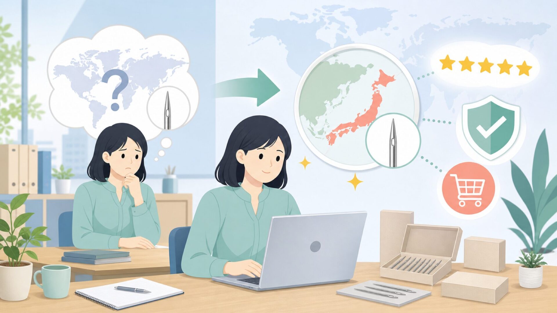 Tulip針はどこの国?広島生まれの日本製メーカーの品質を解説の要点を表すイラスト