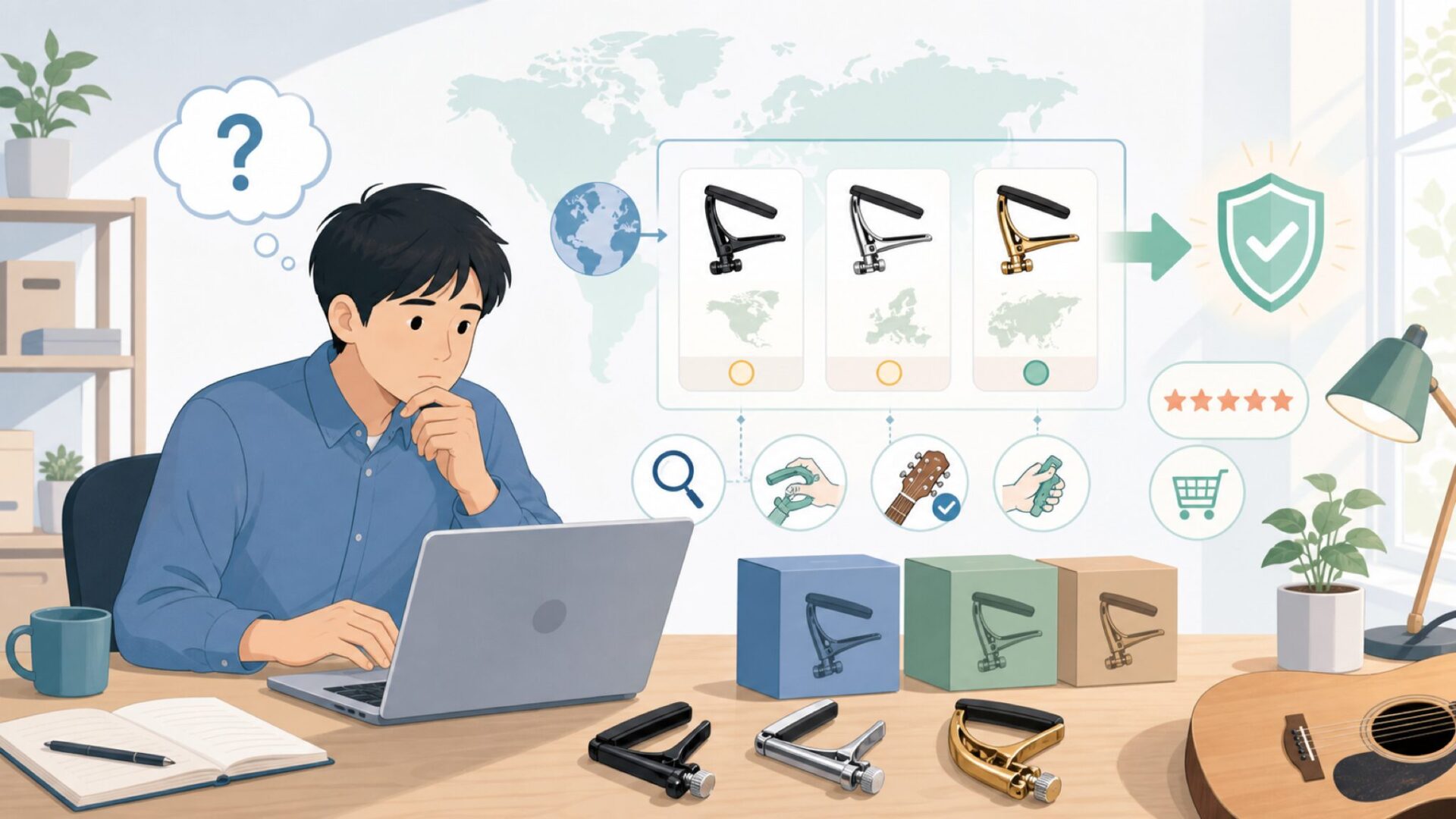 Shubbカポはどこの国?種類とC-1レビューで選び方がわかるの要点を表すイラスト