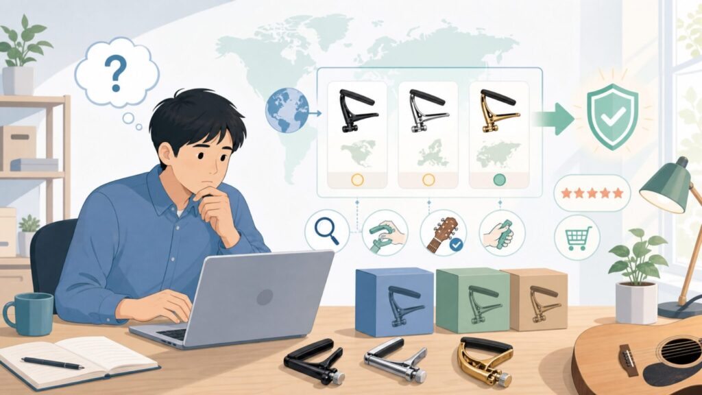 Shubbカポはどこの国?種類とC-1レビューで選び方がわかるの要点を表すイラスト