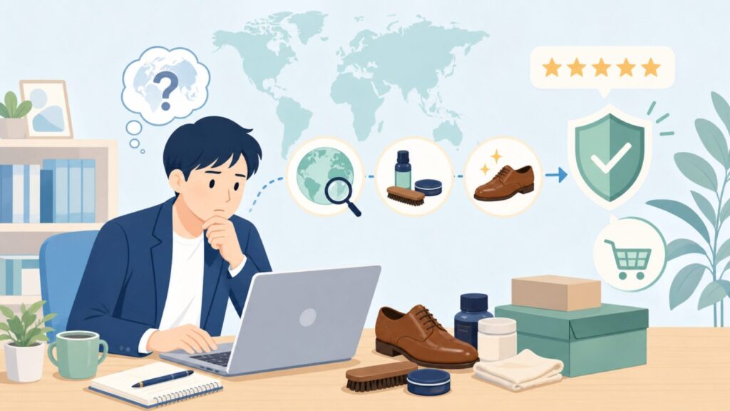 FAMACOはどこの国のブランド？シューケアの特徴を徹底解説の要点を表すイラスト