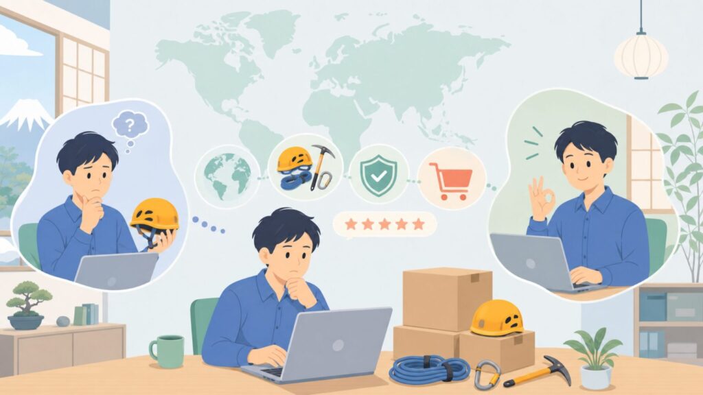 Grivel(グリベル)はどこの国のブランド?クライミング用品を解説の要点を表すイラスト