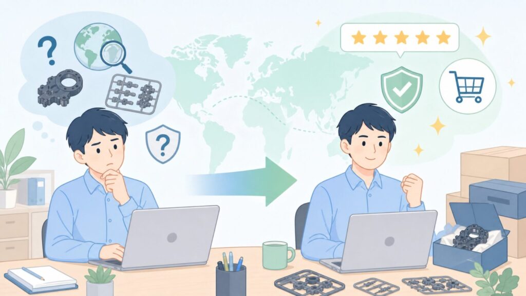 HIQPARTSはどこの国のメーカー？会社概要と主力パーツを解説の要点を表すイラスト