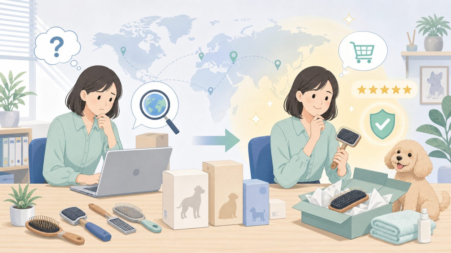 Chris Christensenはどこの国？犬用ブラシ完全ガイドの要点を表すイラスト