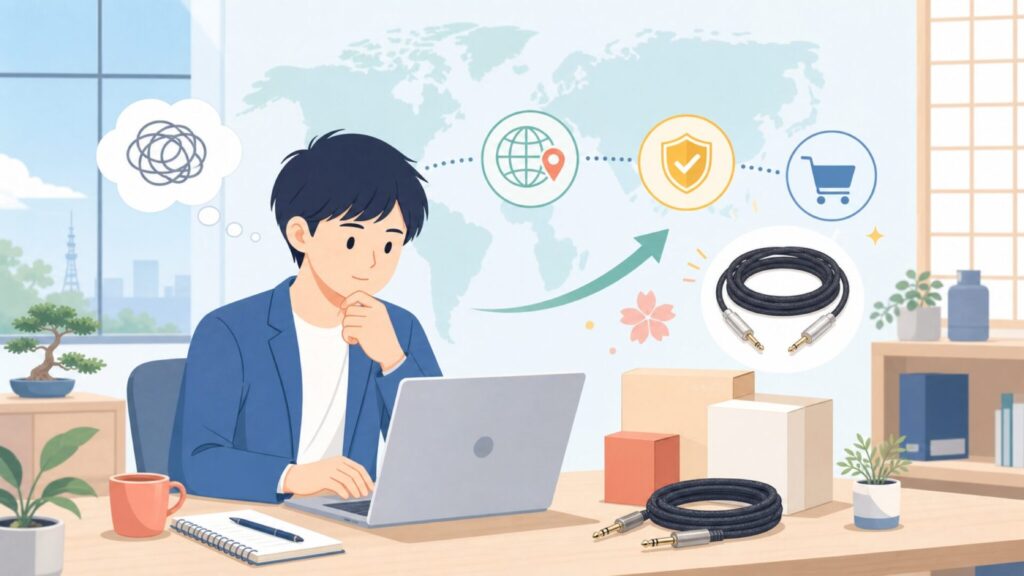 Lava Cableケーブルはどこの国製？特徴と選び方を解説の要点を表すイラスト