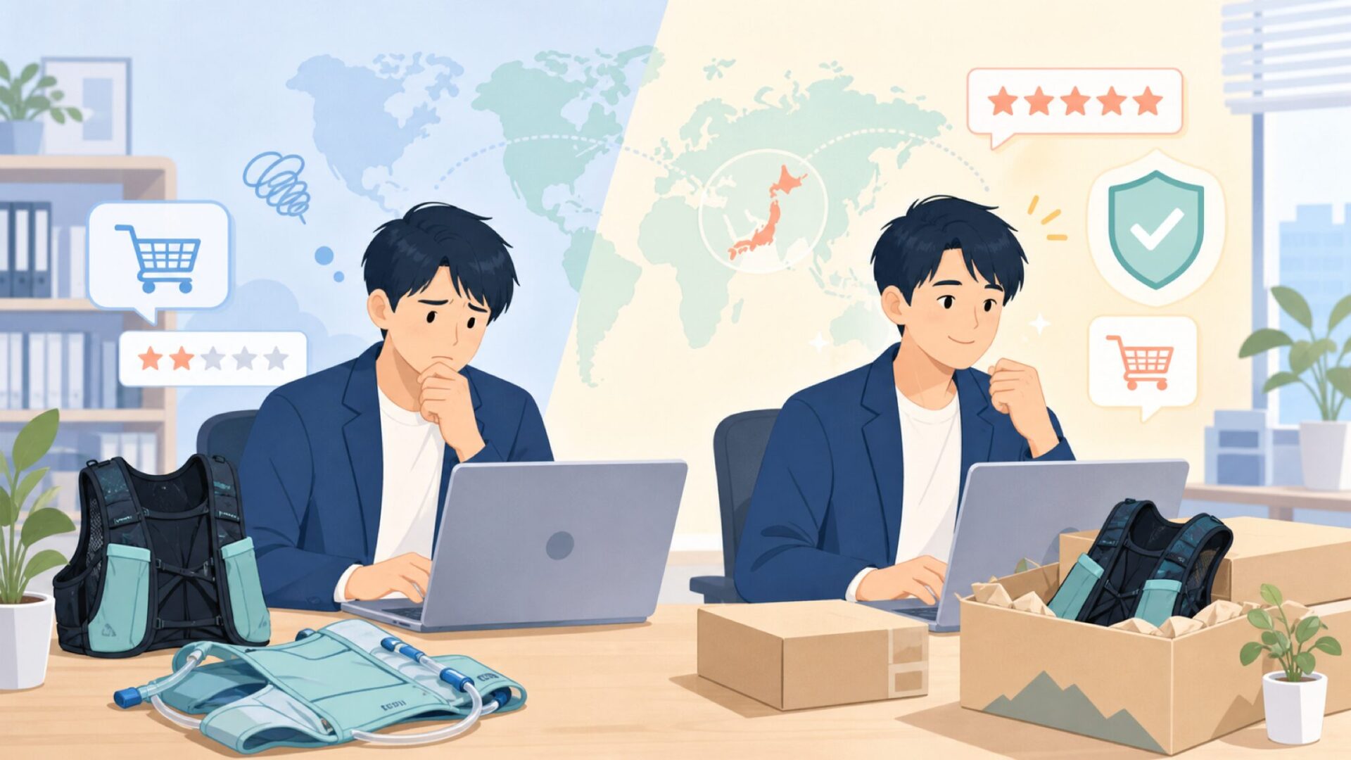 Ultimate Directionはどこの国？ランニングベストの実力の要点を表すイラスト