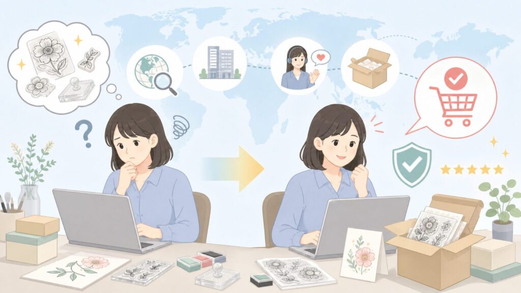 Altenew クラフトはどこの国？会社情報から日本での買い方まで解説の要点を表すイラスト