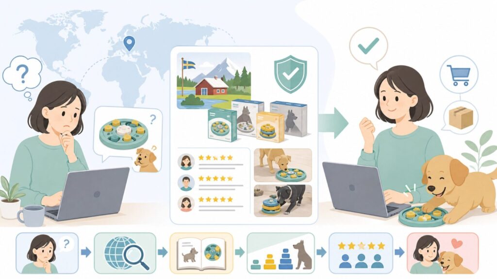 Nina Ottossonはどこの国？信頼できる犬おもちゃか徹底解説の要点を表すイラスト