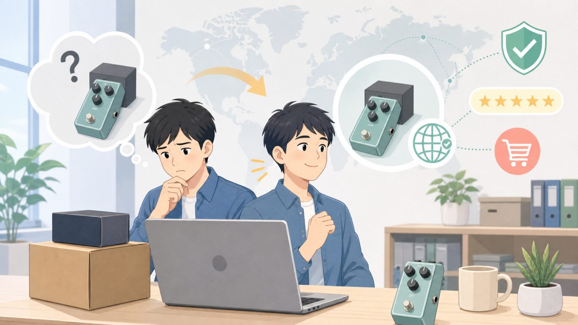 Wampler Pedalsはどこの国?ブランドの正体と音の特徴の要点を表すイラスト