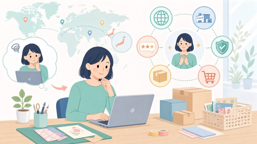 Crafter's Companionはどこの国のブランド？特徴と購入先まとめの要点を表すイラスト
