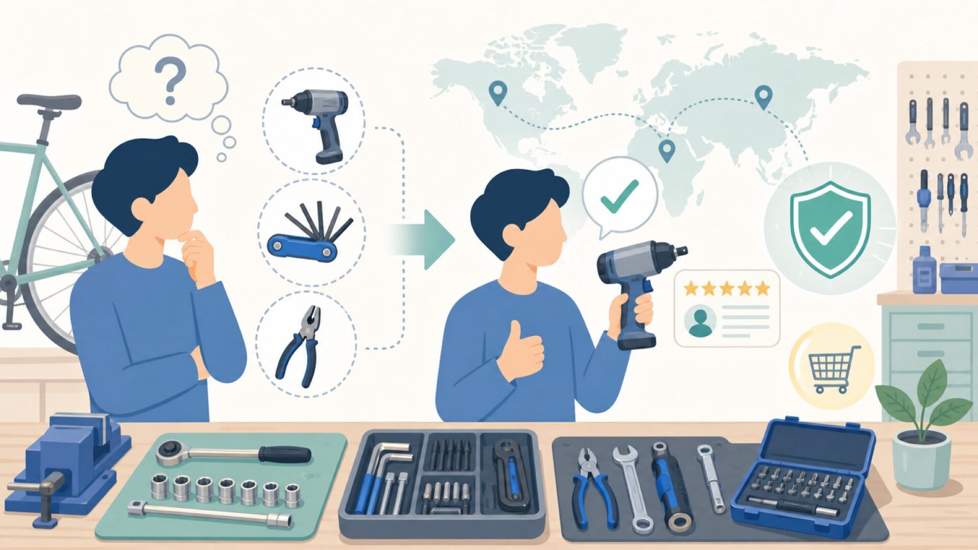 Granite Designはどこの国?自転車工具の特徴と選び方の要点を表すイラスト