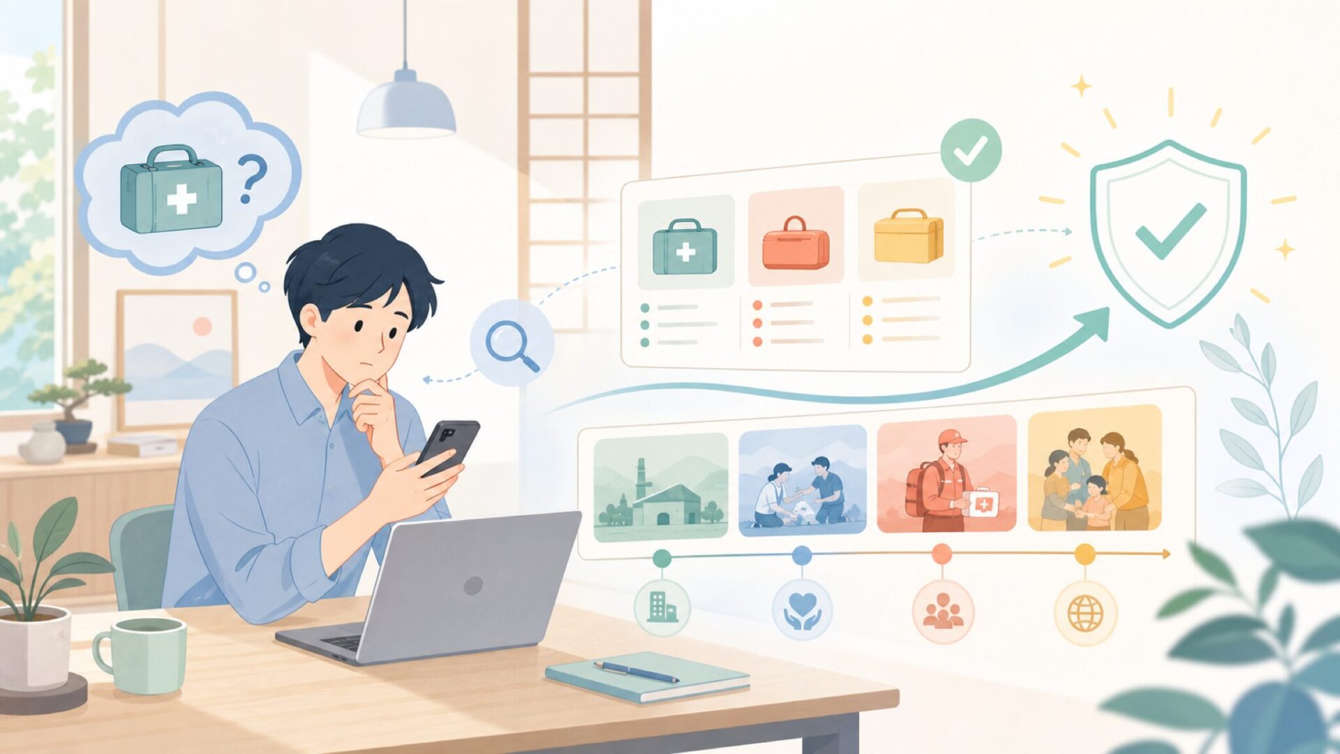 ブランド誕生の背景と積み重ねてきた実績を表すイラスト