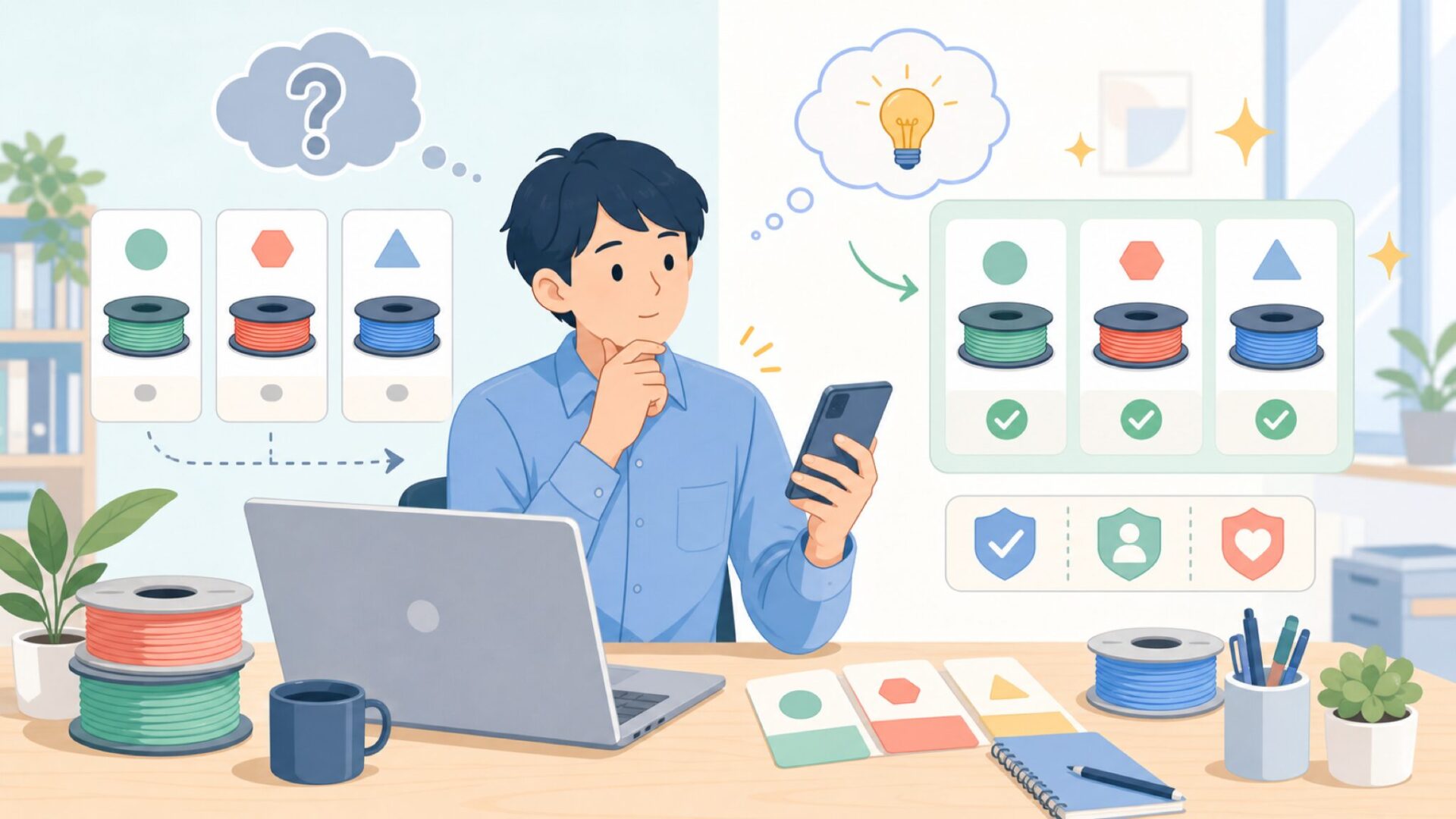 OVERTUREフィラメントはどこの国のブランドか?正体と信頼性をチェックを表すイラスト