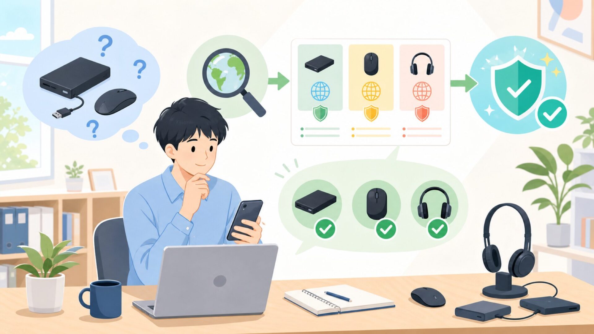 CableCreationはどこの国の会社？ブランドの正体を先に確認を表すイラスト