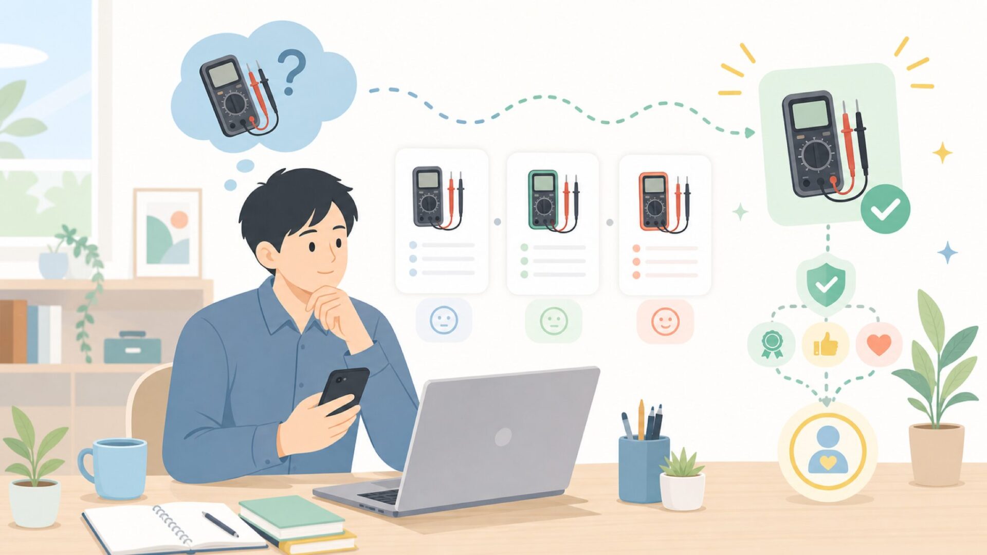 KAIWEETSのデジタルテスターとは何者か？「聞いたことがないブランド」の正体を表すイラスト