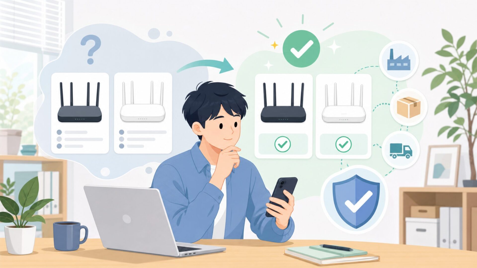 Cudyルーターの製造国は中国？その理由を整理を表すイラスト