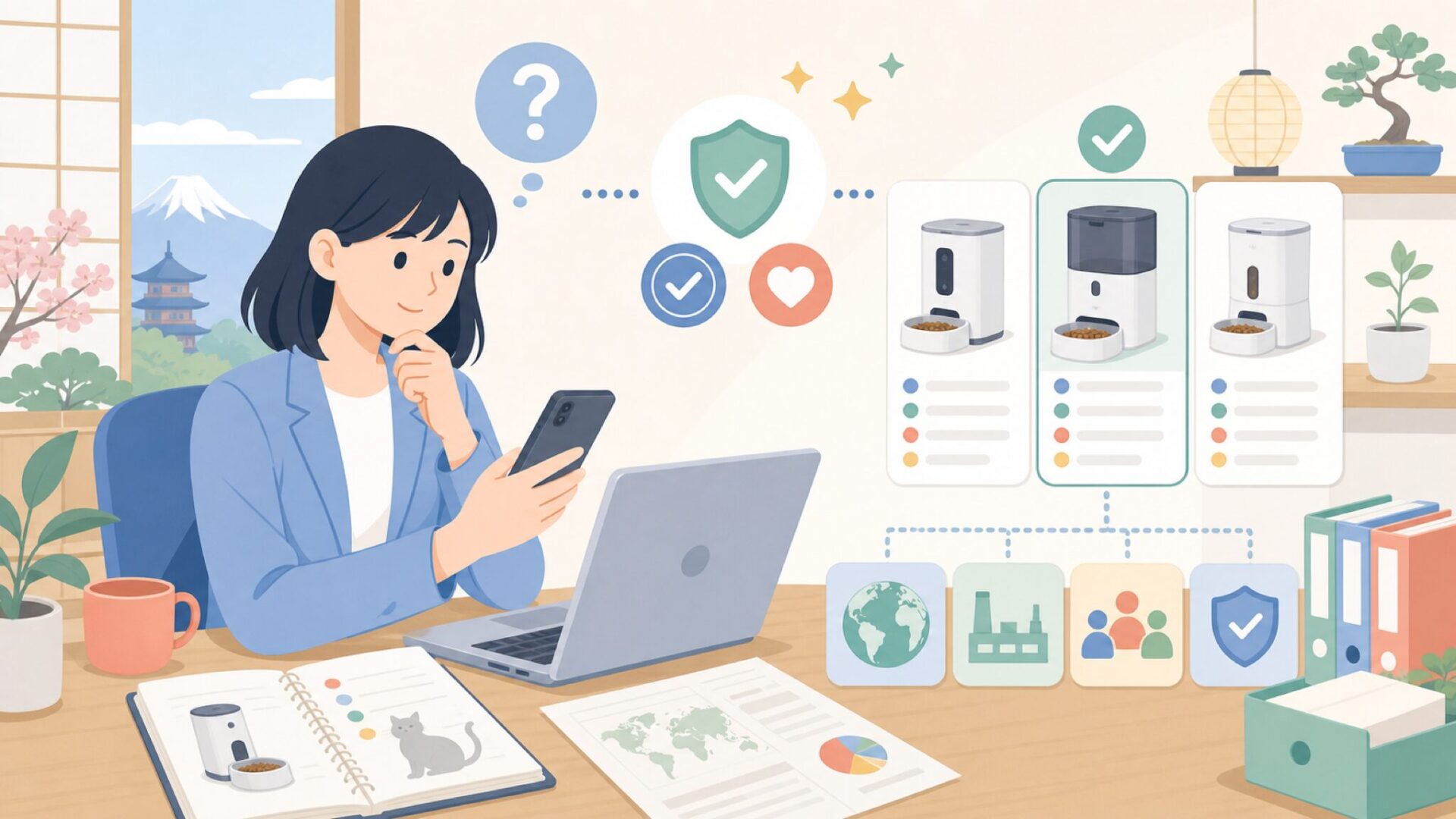 PETGEEK 自動給餌器はどこの国のブランド?まず基本情報を整理を表すイラスト