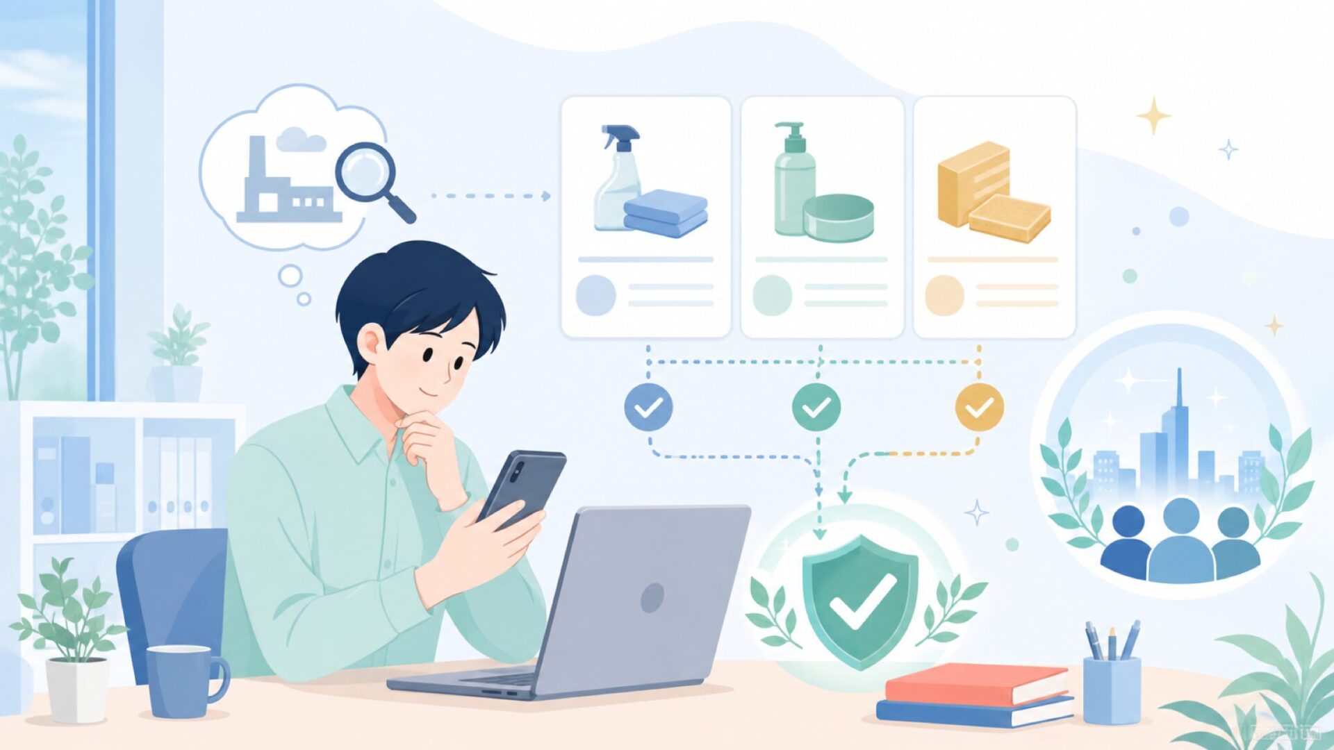 KeePer技研の事業内容を整理するを表すイラスト