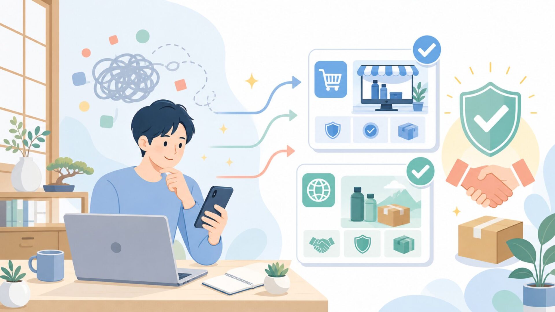 CarPro製品は日本のどこで買える?購入ルートを整理を表すイラスト