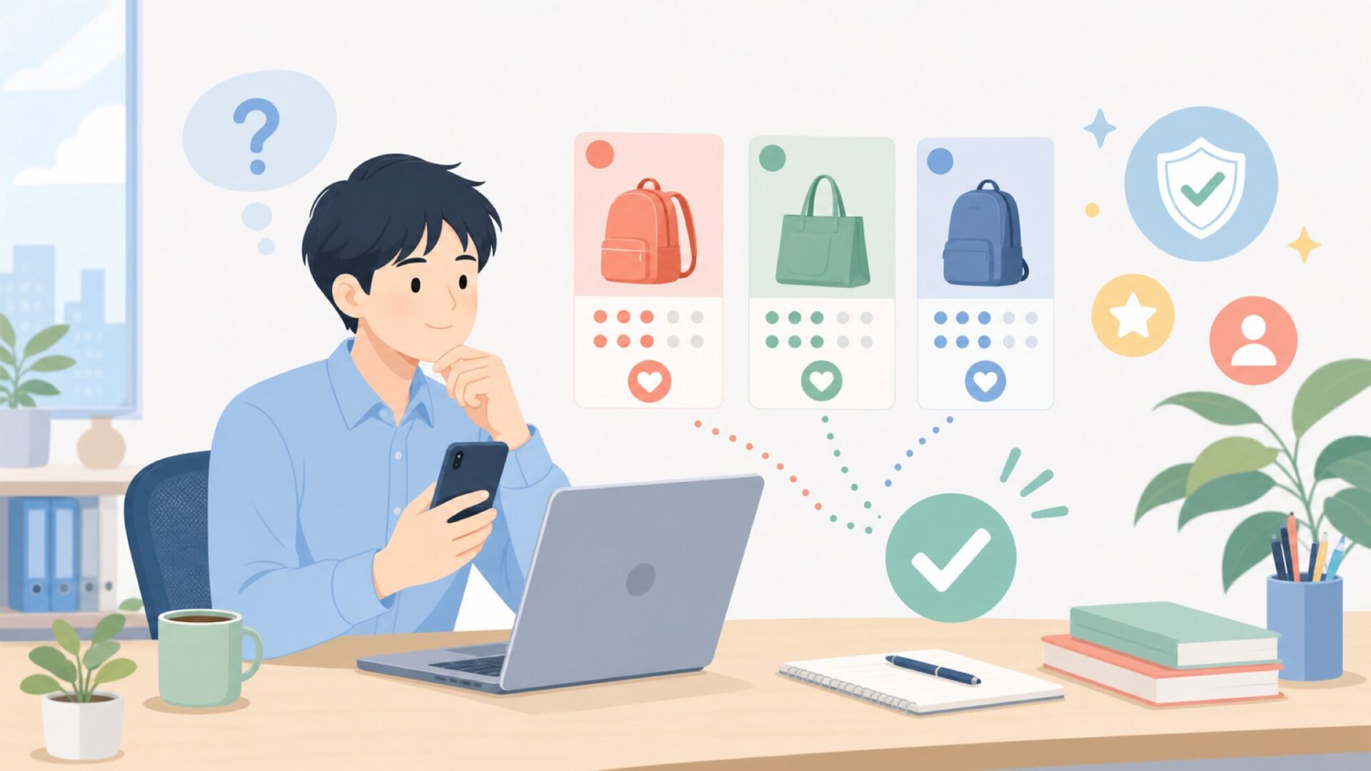 なぜ安い?Sportneerの価格の理由と品質バランスを表すイラスト