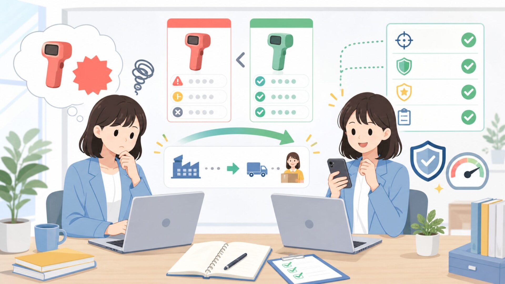 価格が安い理由と品質面で気になるポイントを表すイラスト