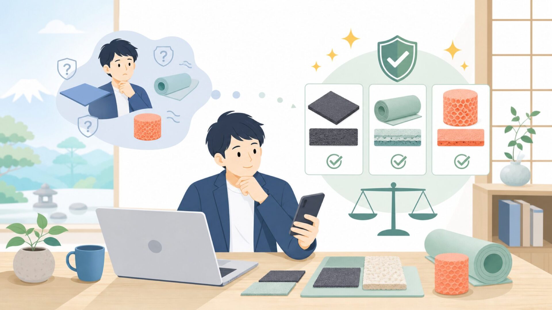 素材とサイズから見るNorproの品質を表すイラスト