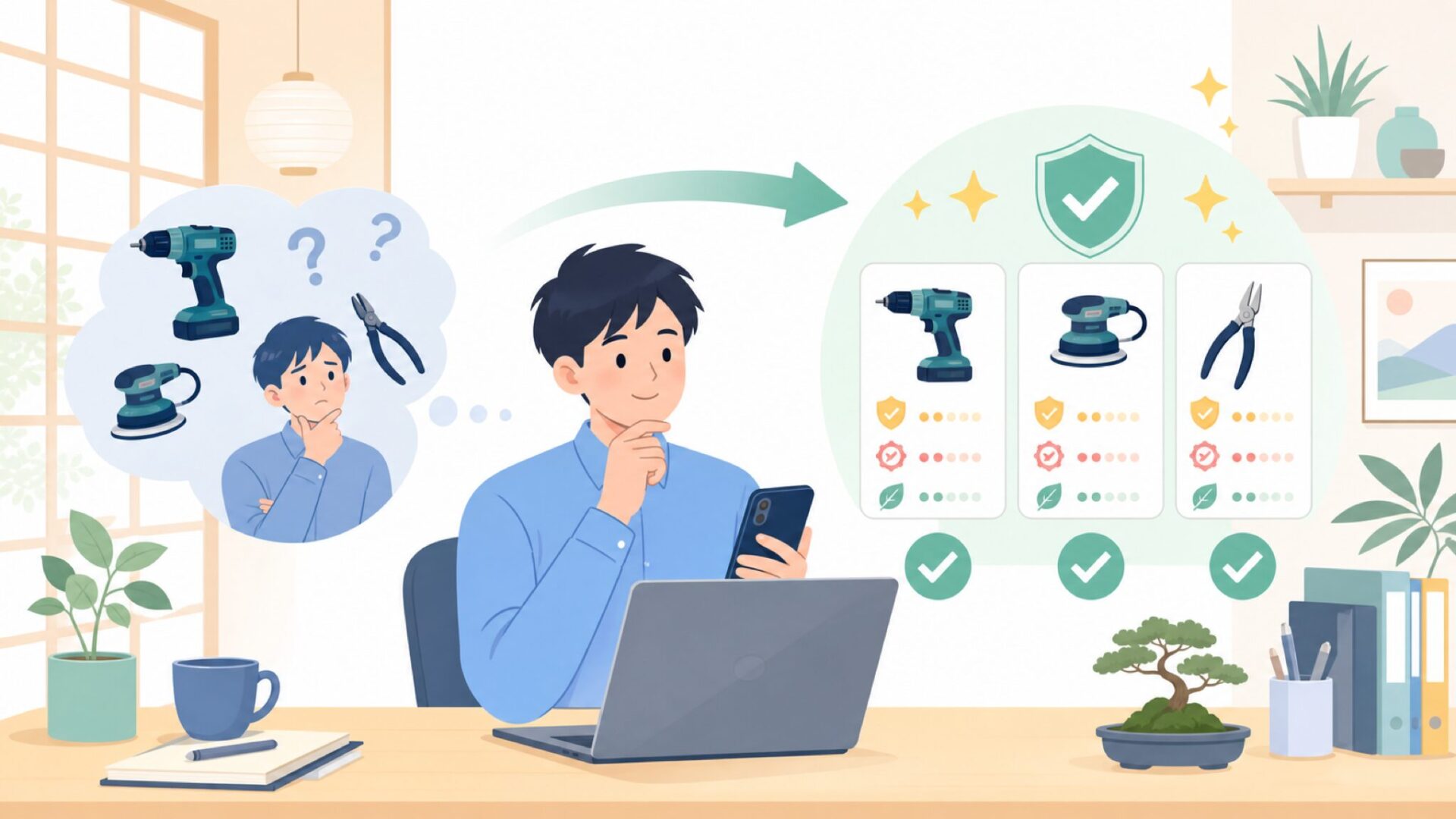 プロ向けブランドと呼ばれる理由—品質へのこだわりを表すイラスト