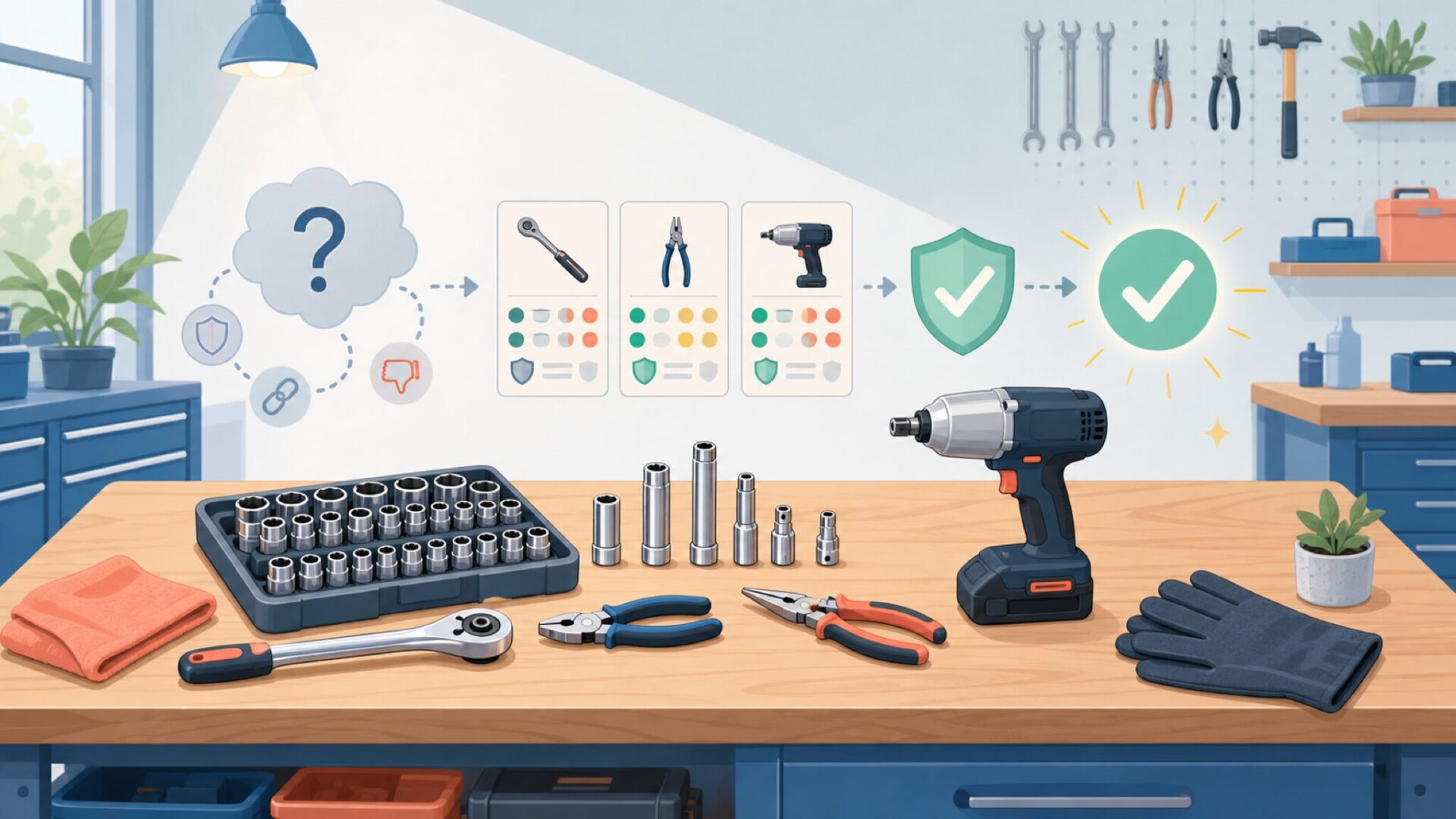 Pro'sKitの工具は仕事で使えるか|品質を見極める視点を表すイラスト