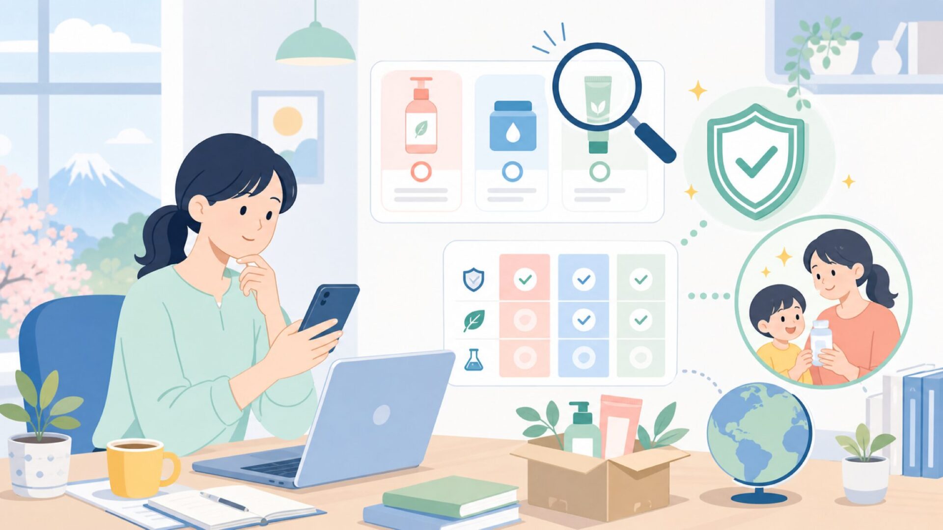 Sassyの安全性はどう確認するか——海外ブランドの品質基準を知るを表すイラスト