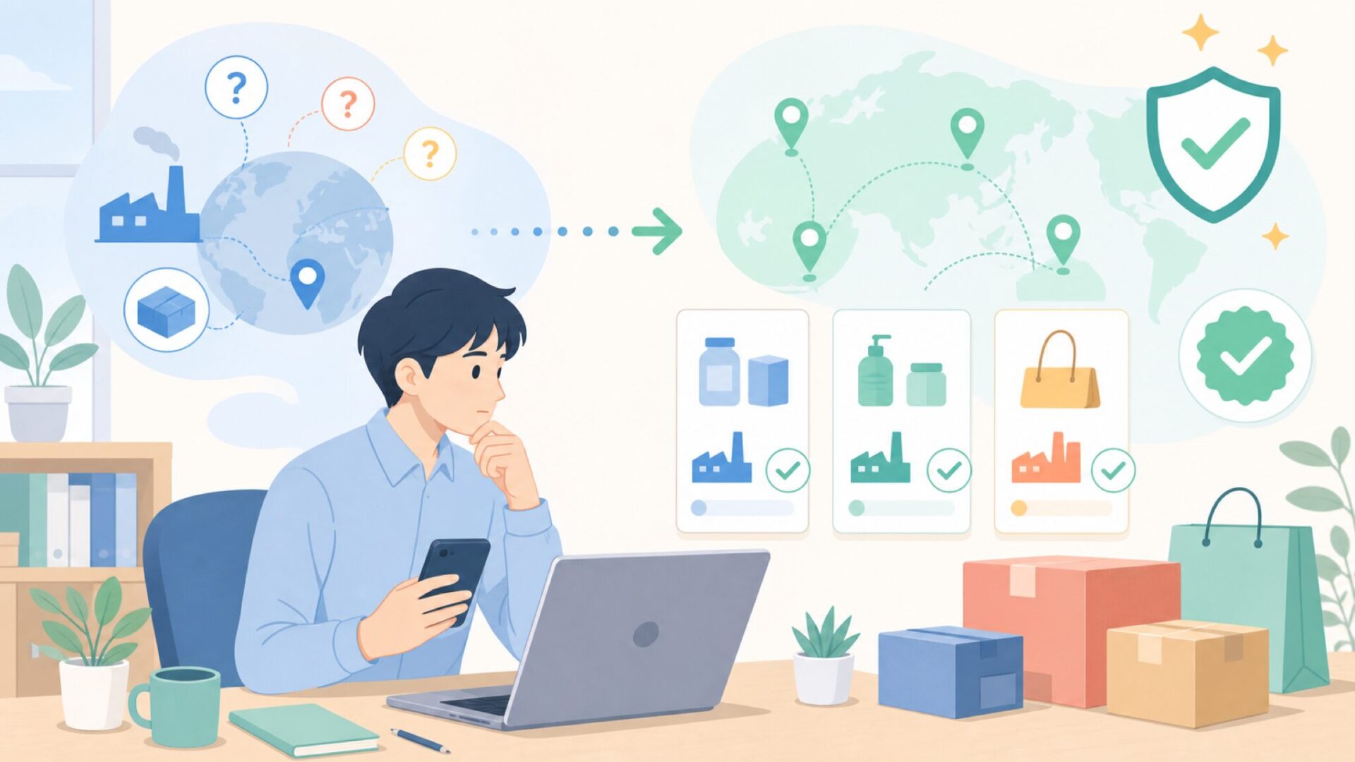 Nicproはどこの国のブランド？運営国と製造国の実態を表すイラスト