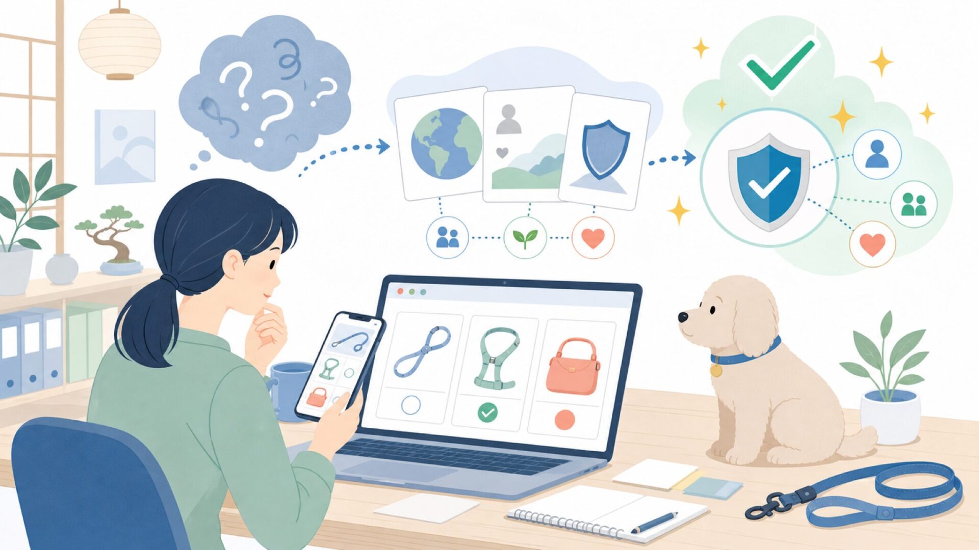 PetSafeはどこの国のブランド？設立の背景と信頼性を表すイラスト