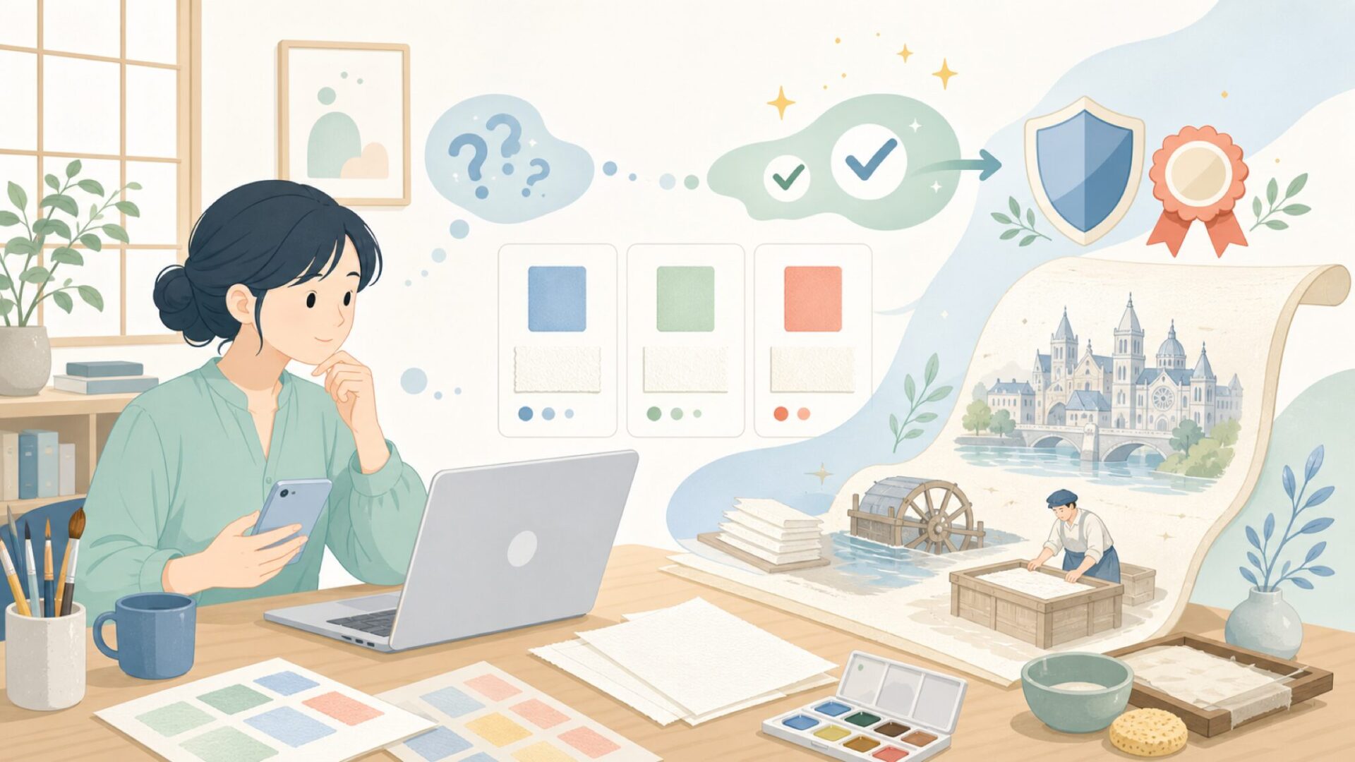 Cansonはフランス生まれの老舗画材ブランドを表すイラスト