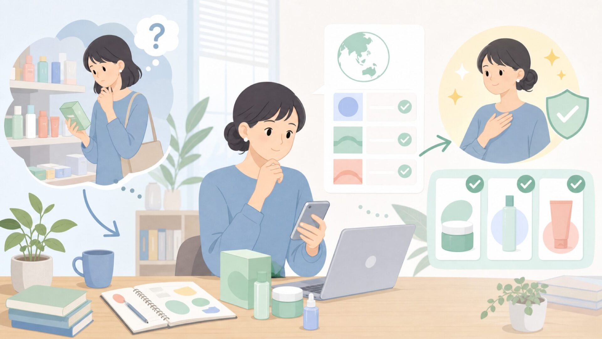 VT COSMETICSはどこの国のブランド?基本情報から確認を表すイラスト