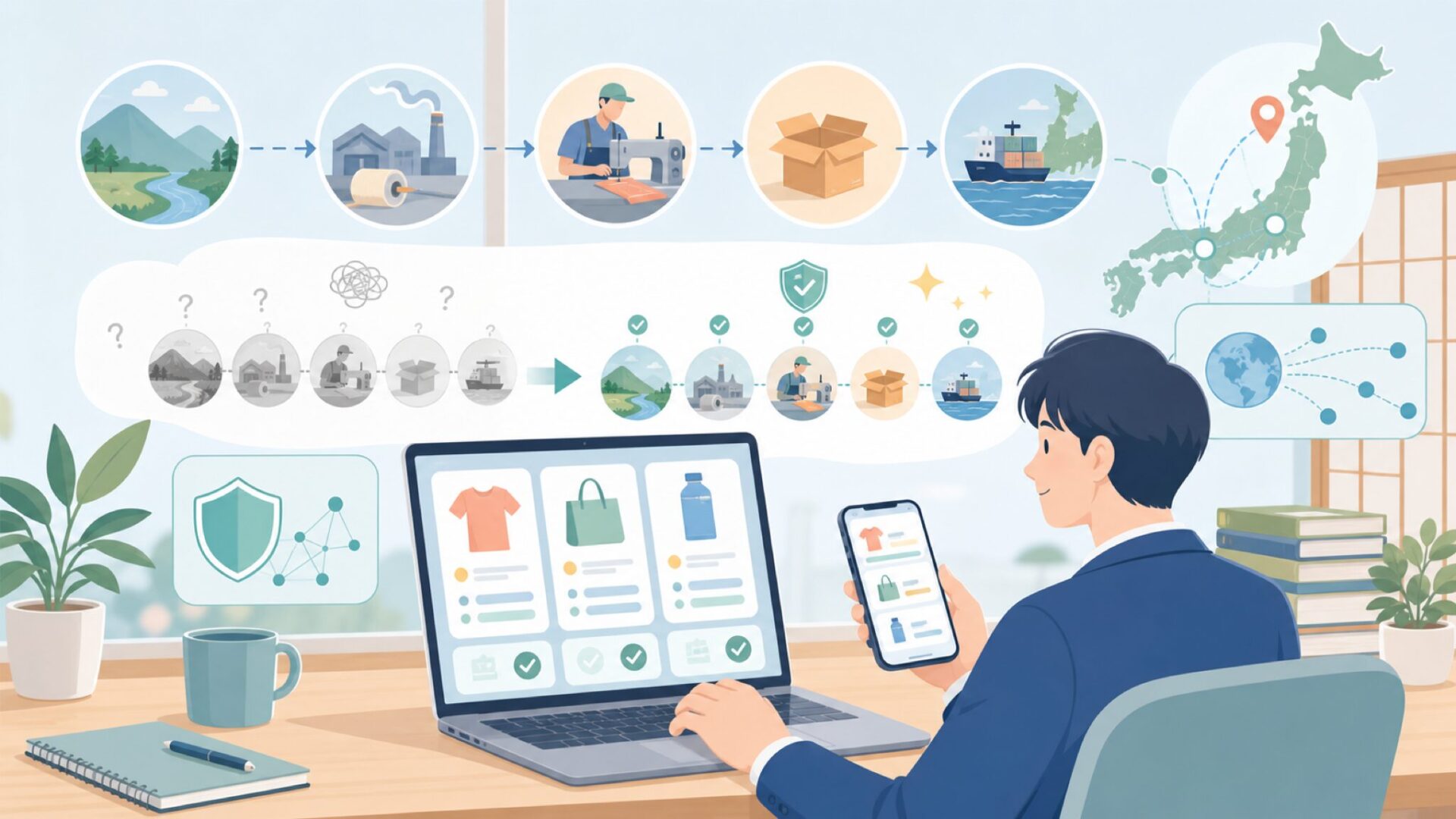 Wikki Stixはどこの国の商品か——誕生から日本流通までを表すイラスト