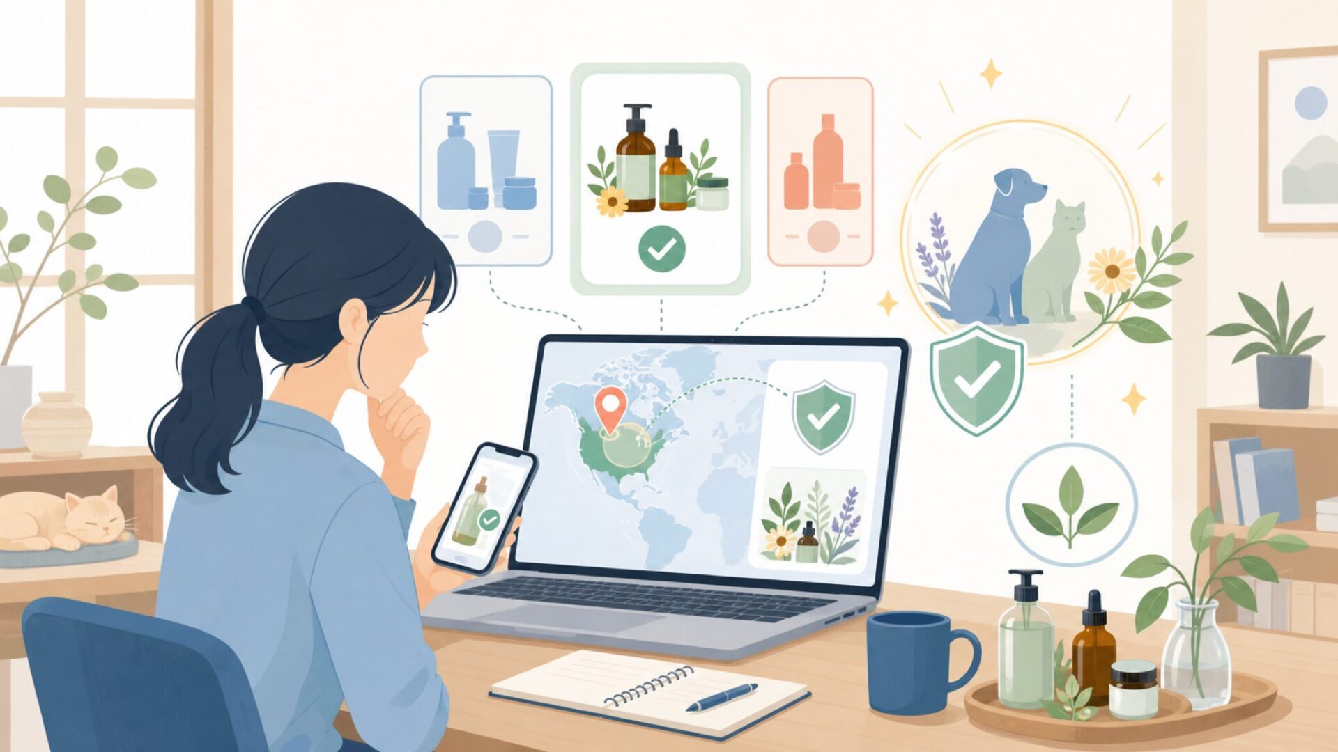Vet's Bestはどこの国で生まれたブランドなのかを表すイラスト
