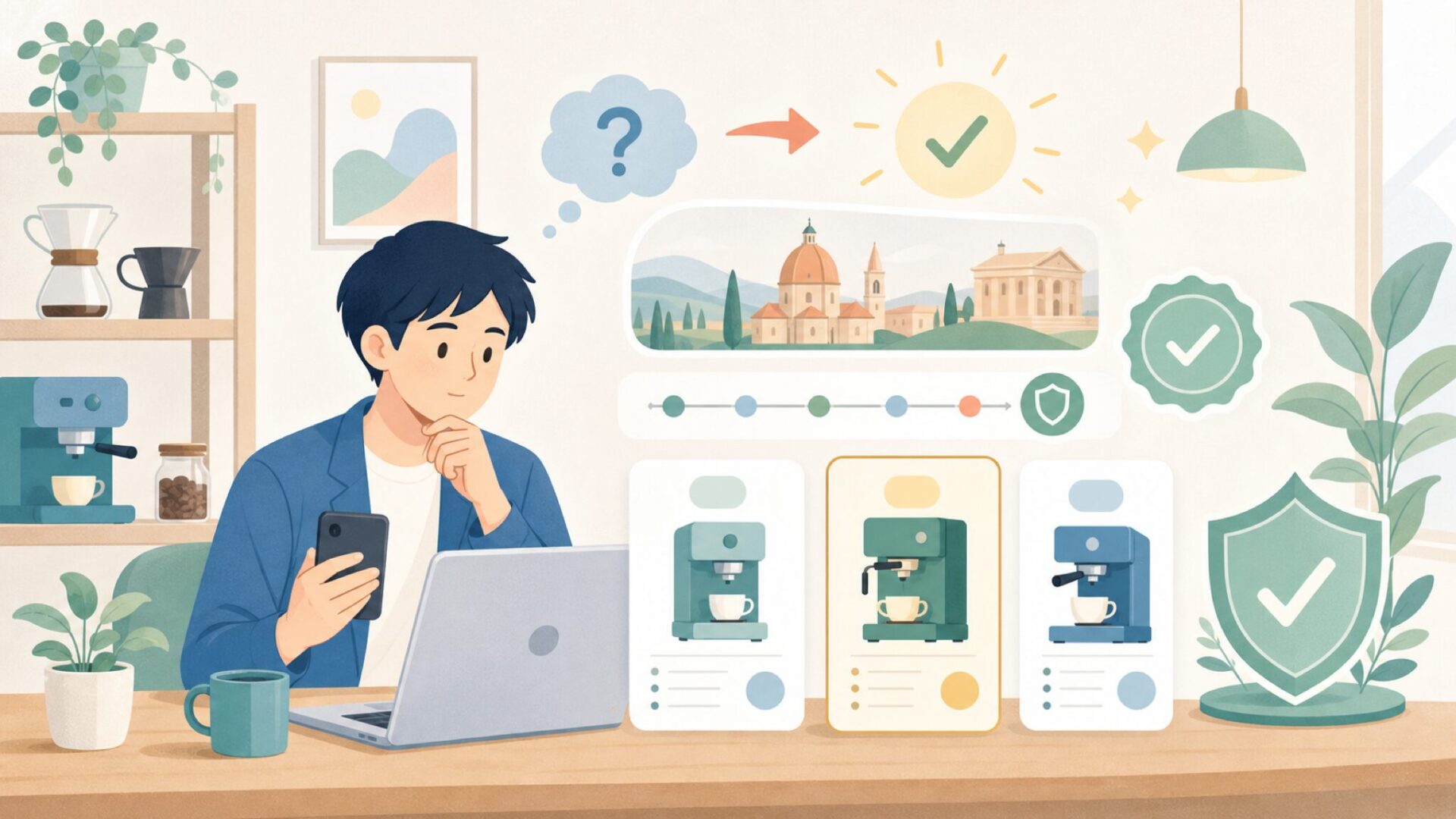 Gaggiaはどこの国のブランド？創業の歴史から見る信頼性を表すイラスト