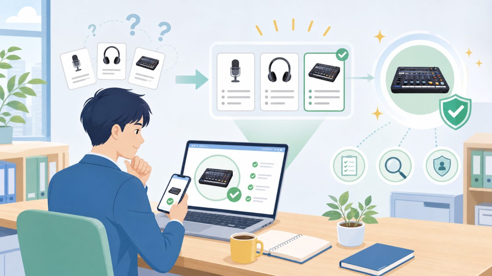 TASCAMはどこの国のメーカーなのか【結論】を表すイラスト