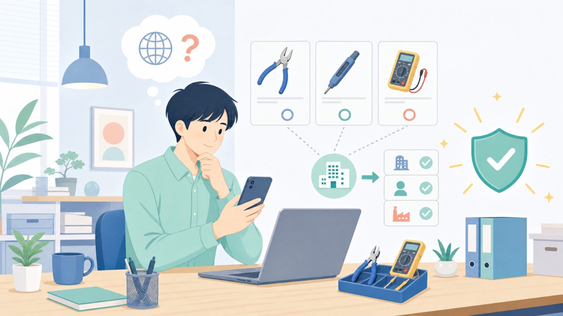 Pro'sKitはどこの国のブランド?運営会社と拠点を確認するを表すイラスト