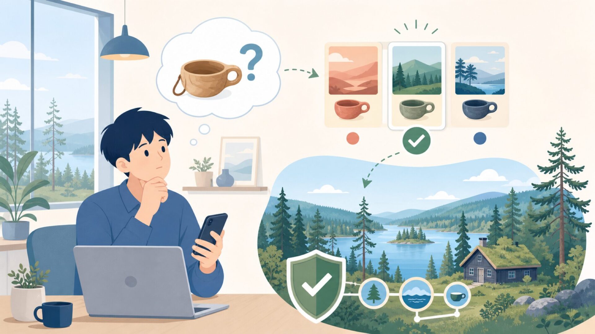 Kupilkaはどこの国のブランド?フィンランド北カレリア生まれの背景を表すイラスト