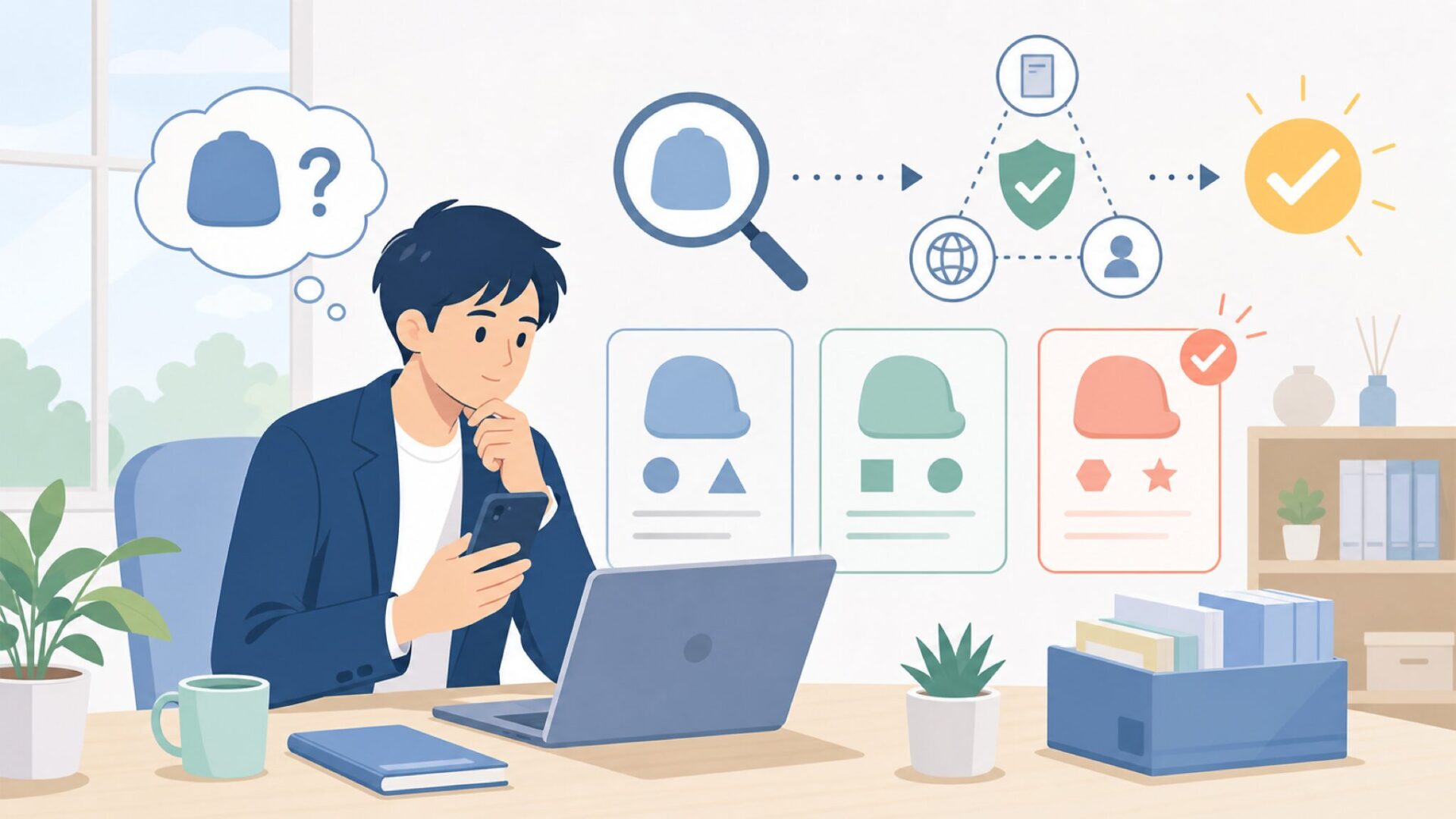 mDesignはどこの国のブランド?気になる出自を確認する方法を表すイラスト