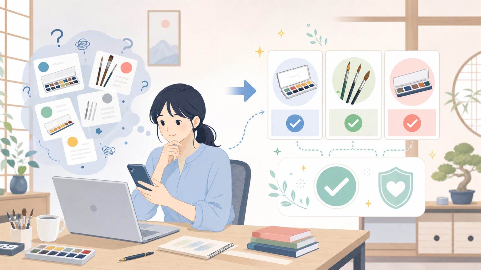 Finetecはどこの国の画材？名前の混同をまず解消を表すイラスト