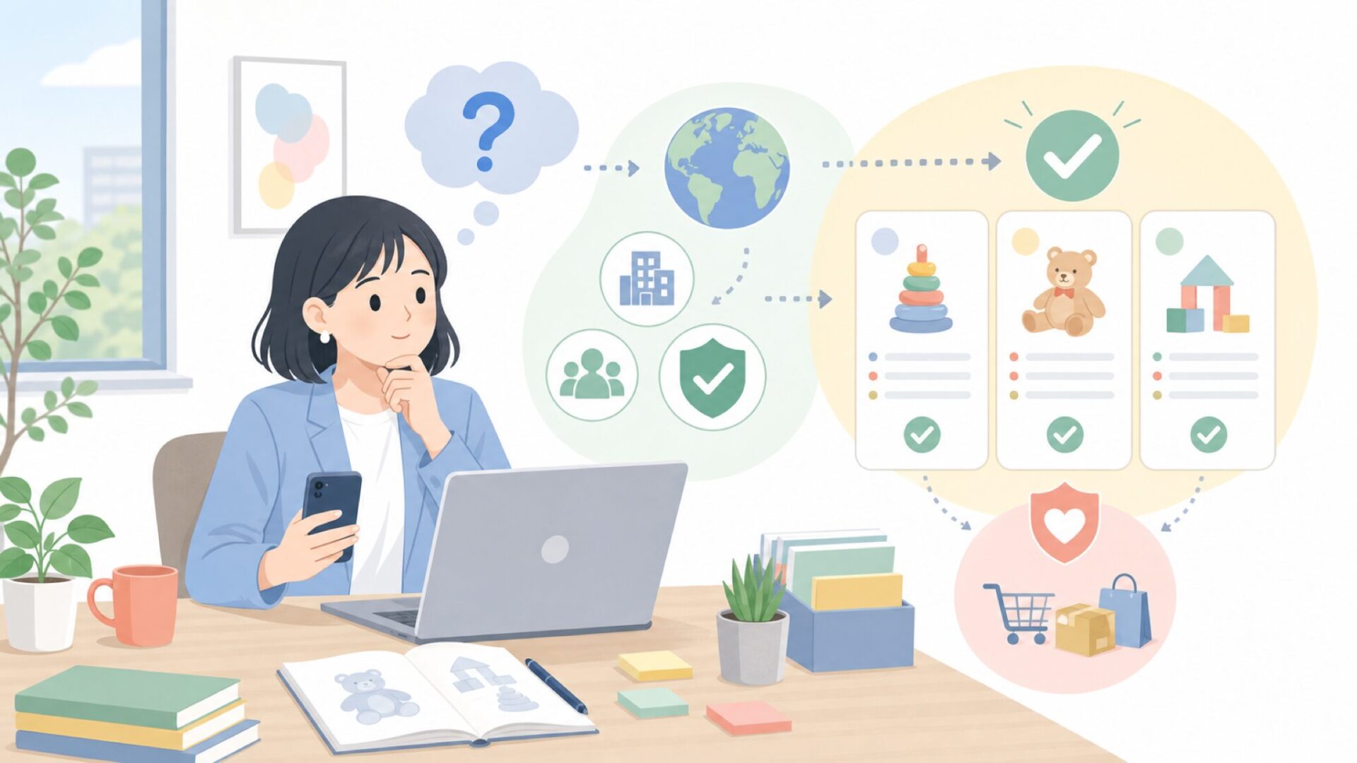 Loveveryはどこの国のブランド?会社概要と日本での購入事情を表すイラスト