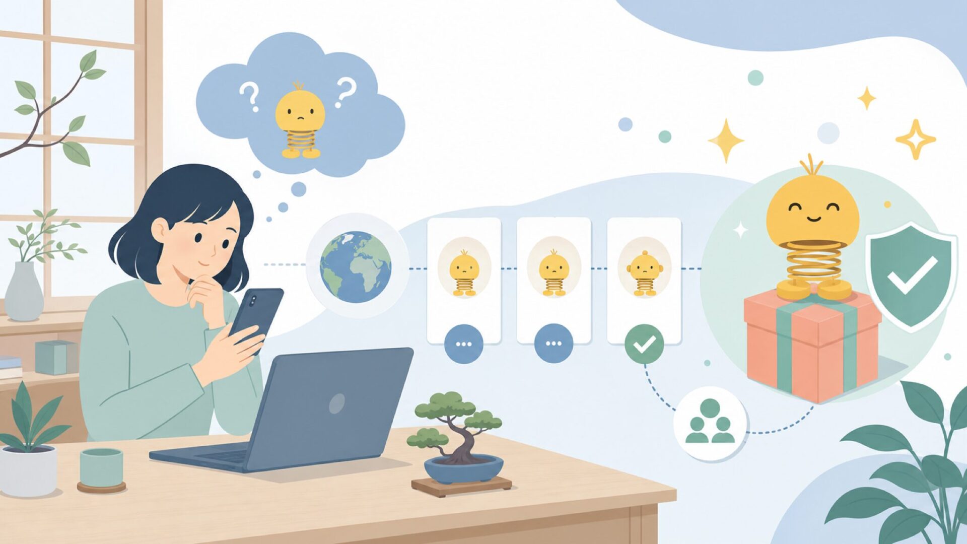 Hoptimistはデンマーク生まれ——知っておくと贈るときに自信が持てるを表すイラスト