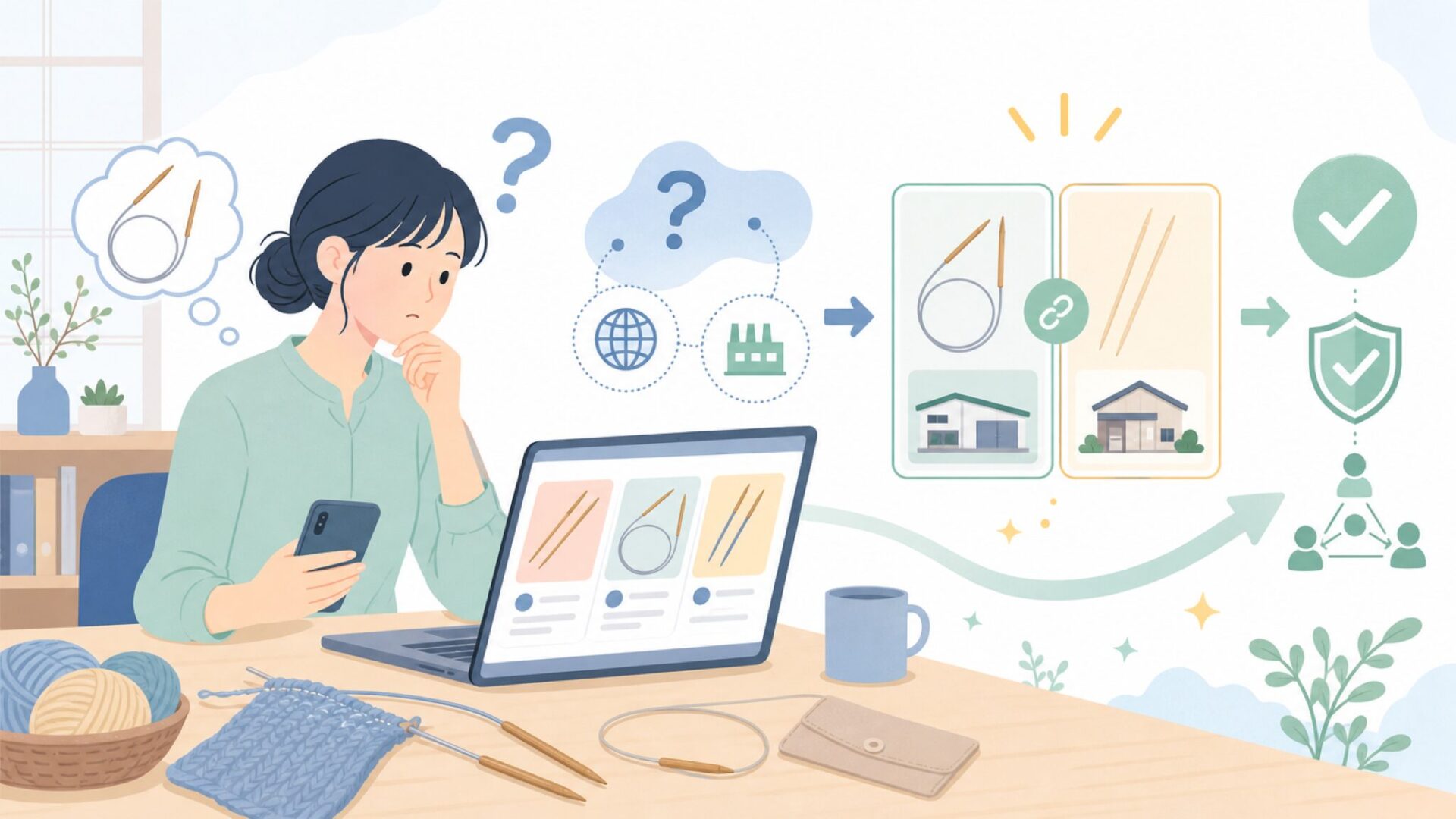 Seeknitはどこの国のブランド?近畿編針との関係を確認を表すイラスト